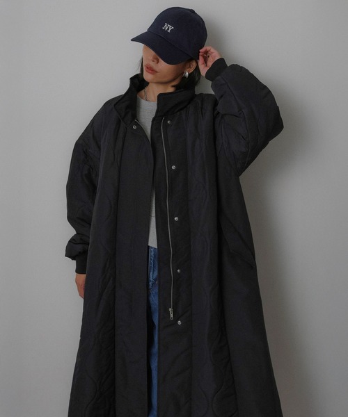 セール】キルティング切替 ロングコート（ダウンジャケット/コート