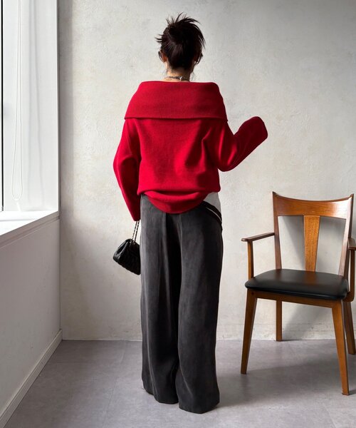 DouDou（ドゥドゥ）の「フィブリルワイドイージーパンツ（その他パンツ・レディース・ブラック/グレー/アイボリー・36/38）」の10枚目の写真