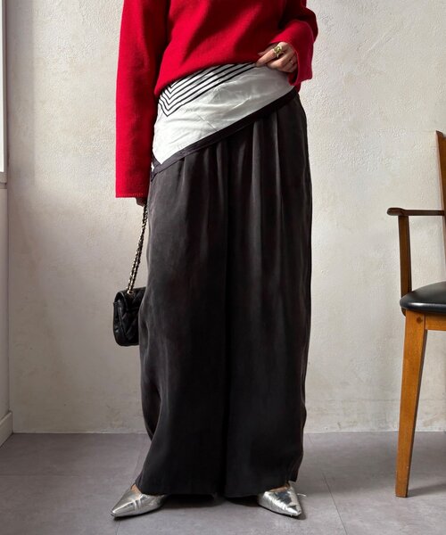 DouDou（ドゥドゥ）の「フィブリルワイドイージーパンツ（その他パンツ・レディース・ブラック/グレー/アイボリー・36/38）」の12枚目の写真