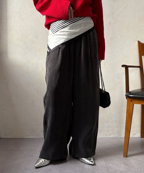 DouDou（ドゥドゥ）の「フィブリルワイドイージーパンツ（その他パンツ・レディース・ブラック/グレー/アイボリー・36/38）」の13枚目の写真