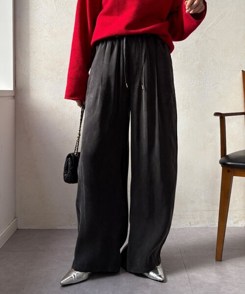 DouDou（ドゥドゥ）の「フィブリルワイドイージーパンツ（その他パンツ・レディース・ブラック/グレー/アイボリー・36/38）」の14枚目の写真