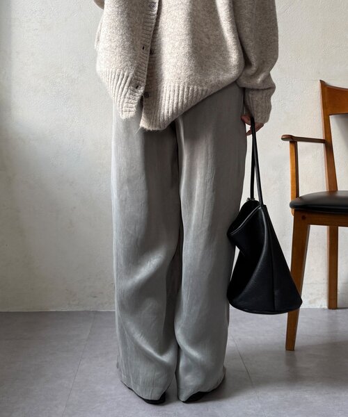 DouDou（ドゥドゥ）の「フィブリルワイドイージーパンツ（その他パンツ・レディース・ブラック/グレー/アイボリー・36/38）」の5枚目の写真