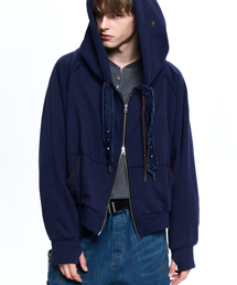 RSSC（アールエスエスシー）の「DENIM STRAP CROP HOOD ZIPUP - NAVY（パーカー）」
