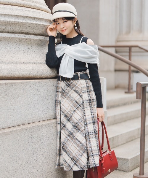 WILLSELECTION（ウィルセレクション）の「リボンビスチェドッキングリブニット（ニット/セーター・レディース・ブラック/オフホワイト/ブルー/ブラック×ホワイト・FREE）」の20枚目の写真