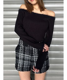 EGOIST | 端シャギータイトオフショルニットトップス(ニット/セーター)