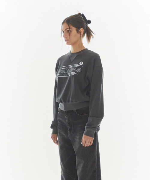 Rest&Recreation(レストアンドレクリエーション)の「RR TEAM PIGMENT SWEATSHIRT_CHARCOAL(スウェット・レディース・その他・SMALL)」の2枚目の写真