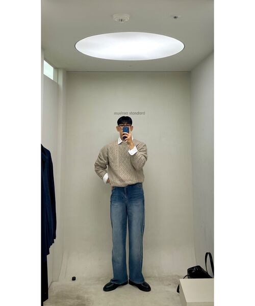 MUSINSA STANDARD（ムシンサスタンダード）の「アランケーブルクルーネックニット [オートミール]（ニット/セーター・メンズ・その他・SMALL/MEDIUM/LARGE/X-LARGE/XX-LARGE）」の9枚目の写真