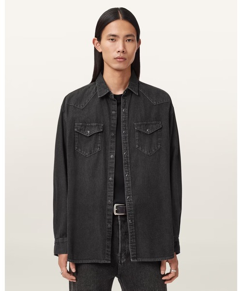 ALLSAINTS(オールセインツ)の「FENTON DENIM SHIRT | FENTON デニム シャツ(シャツ/ブラウス・メンズ・ブラック・S/XS/L/M)」の1枚目の写真