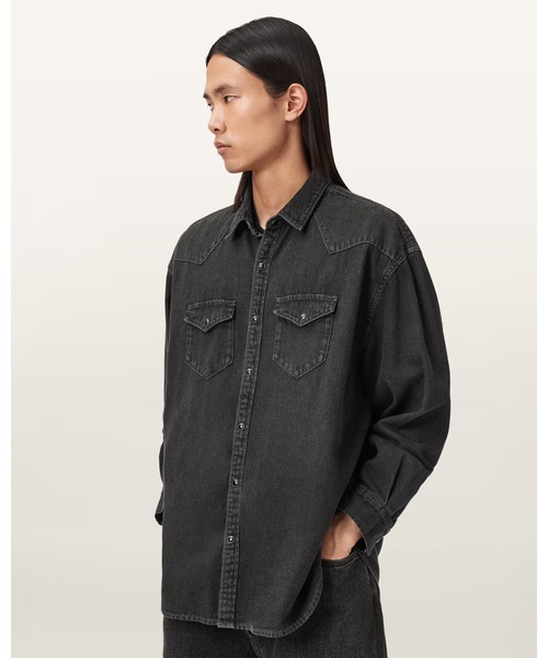 ALLSAINTS(オールセインツ)の「FENTON DENIM SHIRT | FENTON デニム シャツ(シャツ/ブラウス・メンズ・ブラック・S/XS/L/M)」の4枚目の写真