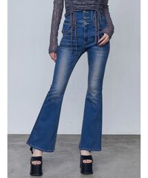 EMODA | ドットラインハイウエストフレアパギンス(デニムパンツ)