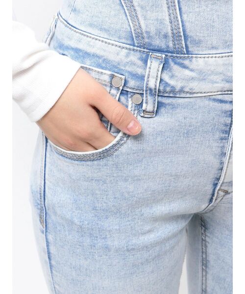 EMODA（エモダ）の「ドットラインハイウエストフレアパギンス（デニムパンツ・レディース・ライトブルー/ブルー・X-SMALL/SMALL/MEDIUM）」の18枚目の写真