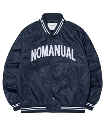 NOMANUAL（NOMANUAL）の「ARCH LOGO VARSITY JACKET - NAVY（スタジャン）」