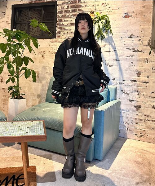 NOMANUAL(NOMANUAL)の「ARCH LOGO VARSITY JACKET - NAVY(スタジャン・レディース・その他・LARGE/SMALL/MEDIUM)」の9枚目の写真
