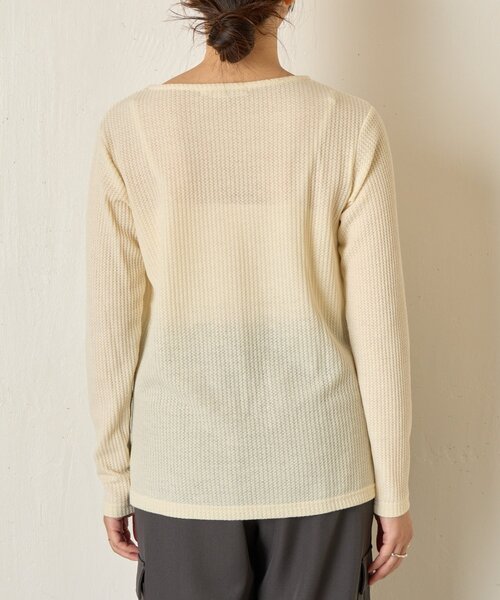 Jena espace merveilleux（ジェナ　エスパスメルヴェイユ）の「ワッフルプルオーバー（Tシャツ/カットソー・レディース・ブラック/アイボリー/グレー・FREE）」の15枚目の写真