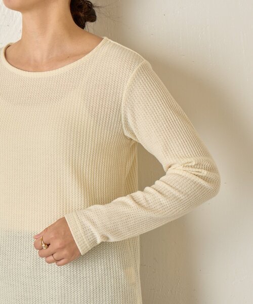 Jena espace merveilleux（ジェナ　エスパスメルヴェイユ）の「ワッフルプルオーバー（Tシャツ/カットソー・レディース・ブラック/アイボリー/グレー・FREE）」の18枚目の写真