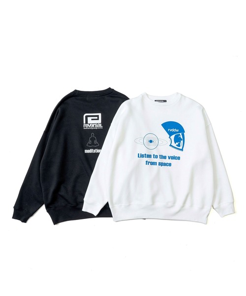 reversal.dogi.design.works(リバーサル・ドーギ・デザイン・ワークス)の「<reversal/リバーサル>FROM SPACE SWEAT CREW NECK(スウェット・メンズ・ホワイト/ブラック・MEDIUM/LARGE/X-LARGE)」の3枚目の写真
