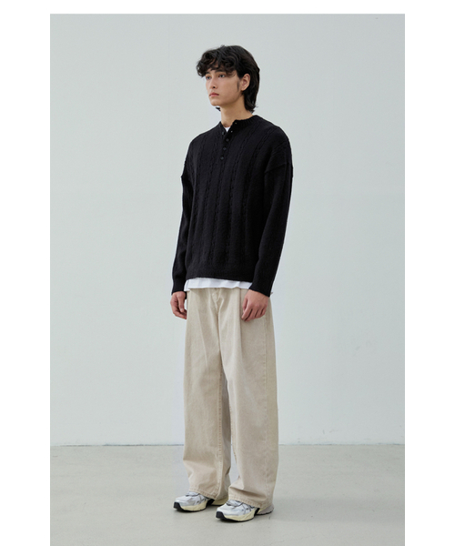 NODU（ノードユー）の「ソフトヘンリーネックラウンド長袖ニット[ブラック]（ニット/セーター・メンズ・その他・MEDIUM/LARGE）」の10枚目の写真