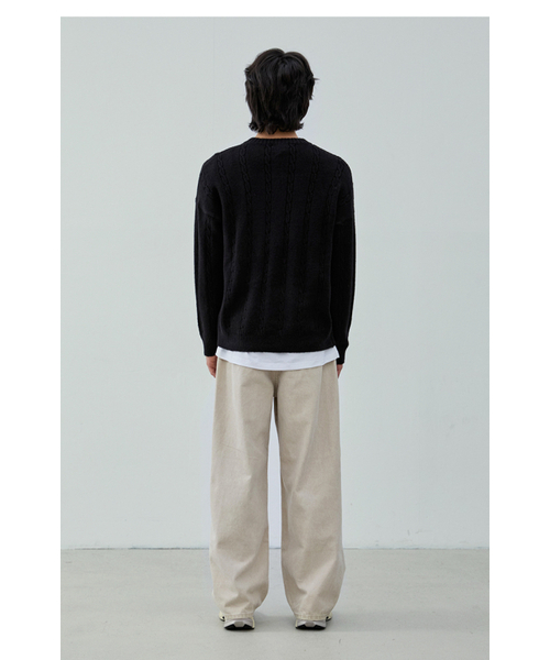 NODU（ノードユー）の「ソフトヘンリーネックラウンド長袖ニット[ブラック]（ニット/セーター・メンズ・その他・MEDIUM/LARGE）」の11枚目の写真