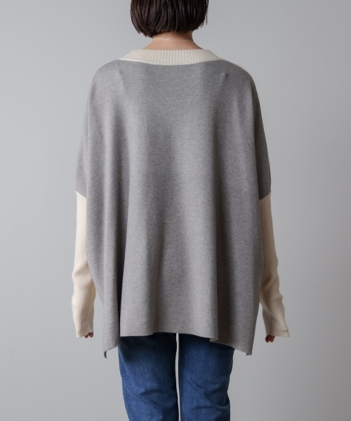 Bou Jeloud(ブージュルード)の「ドルマンスリーブバイカラーニット(ニット/セーター・レディース・キャメル/グリーン/オフホワイト・FREE)」の19枚目の写真