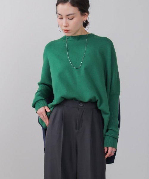 セール】ドルマンスリーブバイカラーニット（ニット/セーター）｜Bou