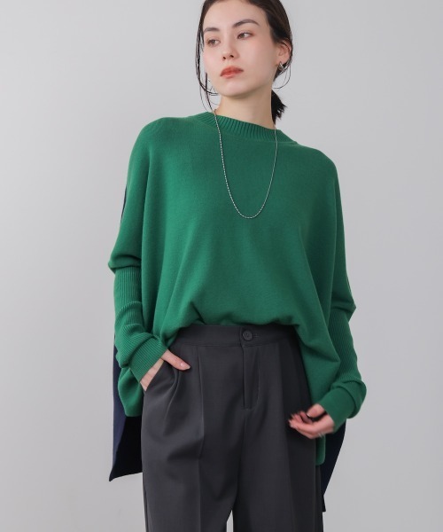 セール】ドルマンスリーブバイカラーニット（ニット/セーター）｜Bou