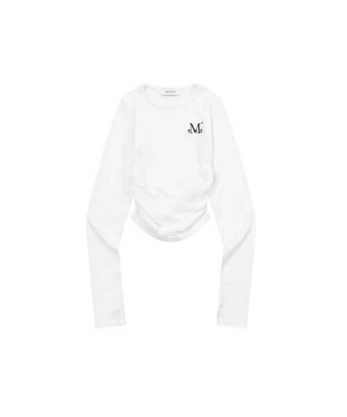 MUCENT(ムセント)の「デルリクロップシャーリングTシャツ (3カラー)(Tシャツ/カットソー・レディース・ホワイト/ブラック/カーキ・FREE)」の1枚目の写真