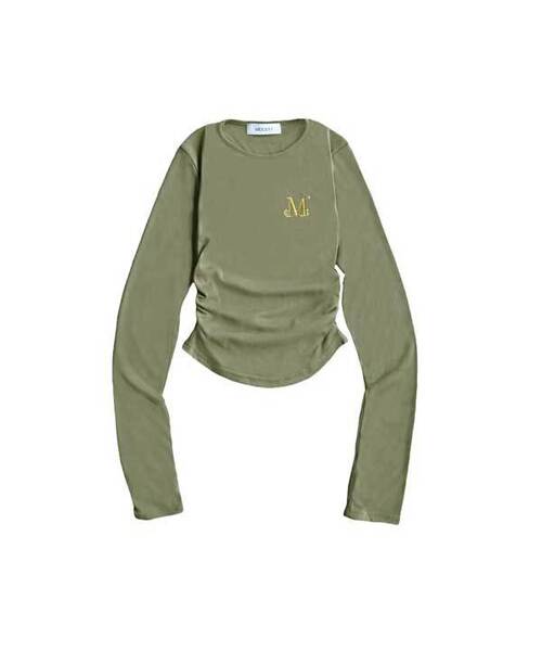 MUCENT(ムセント)の「デルリクロップシャーリングTシャツ (3カラー)(Tシャツ/カットソー・レディース・ホワイト/ブラック/カーキ・FREE)」の3枚目の写真