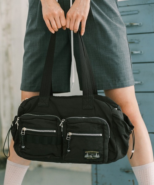 ROCKFISH WEATHERWEAR(ロックフィッシュウェザーウェア)の「NYLON BOWLING BAG(ハンドバッグ・レディース・ブラック/ピンクベージュ/チャコール/キャメル・FREE)」の2枚目の写真