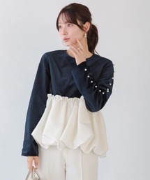 Fit more（フィットモア）の「ベロア袖パールトップス（その他トップス）」