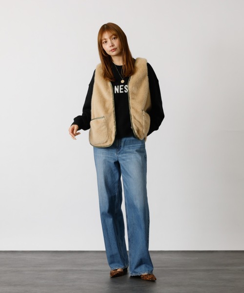 Le Melange/ル・メランジュ】エコファーベスト/#8553701/ベスト/ファー