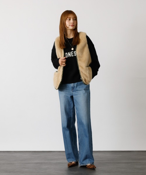 Rouge vif la cle（ルージュヴィフラクレ）の「【Le Melange/ル・メランジュ】エコファーベスト/#8553701/ベスト/ファー【WEB限定】（ブルゾン・レディース・ブラウン/ベージュ・フリー）」の4枚目の写真