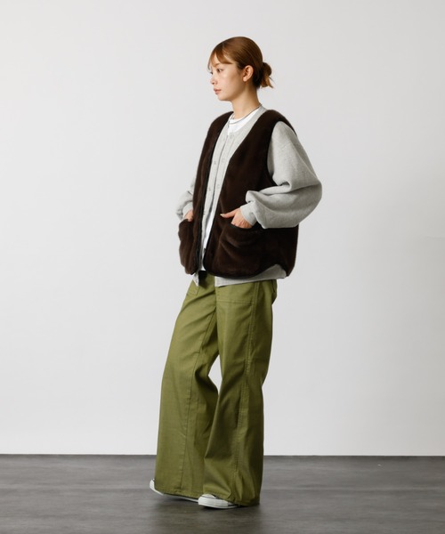 Rouge vif la cle（ルージュヴィフラクレ）の「【Le Melange/ル・メランジュ】エコファーベスト/#8553701/ベスト/ファー【WEB限定】（ブルゾン・レディース・ブラウン/ベージュ・フリー）」の6枚目の写真