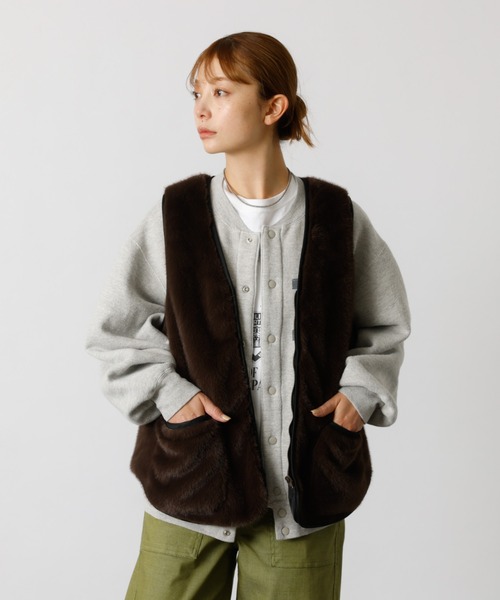 Rouge vif la cle（ルージュヴィフラクレ）の「【Le Melange/ル・メランジュ】エコファーベスト/#8553701/ベスト/ファー【WEB限定】（ブルゾン・レディース・ブラウン/ベージュ・フリー）」の8枚目の写真