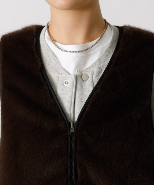 Rouge vif la cle（ルージュヴィフラクレ）の「【Le Melange/ル・メランジュ】エコファーベスト/#8553701/ベスト/ファー【WEB限定】（ブルゾン・レディース・ブラウン/ベージュ・フリー）」の13枚目の写真