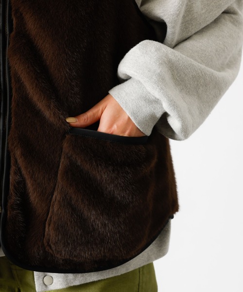 Rouge vif la cle（ルージュヴィフラクレ）の「【Le Melange/ル・メランジュ】エコファーベスト/#8553701/ベスト/ファー【WEB限定】（ブルゾン・レディース・ブラウン/ベージュ・フリー）」の15枚目の写真