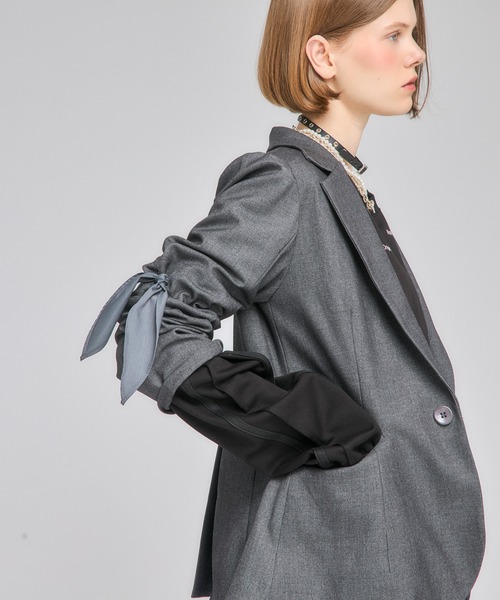Nora Lily elle（ノラリリーエル）の「【Nora Lily】「elle」Back Design Tailored Jacket（テーラードジャケット・レディース・ブラウン/グレー/ブラック・FREE）」の6枚目の写真