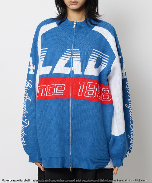 BACK TO THE FIELD(バック トゥー ザ フィールド)の「【MLB】ダブルZIPロゴニットカーデ(ニット/セーター・レディース・ブラック/ブルー・FREE)」の8枚目の写真