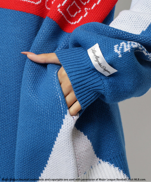 BACK TO THE FIELD(バック トゥー ザ フィールド)の「【MLB】ダブルZIPロゴニットカーデ(ニット/セーター・レディース・ブラック/ブルー・FREE)」の12枚目の写真