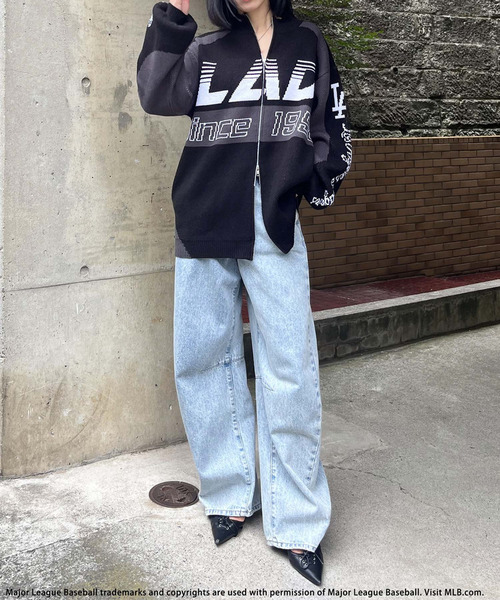 BACK TO THE FIELD(バック トゥー ザ フィールド)の「【MLB】ダブルZIPロゴニットカーデ(ニット/セーター・レディース・ブラック/ブルー・FREE)」の21枚目の写真