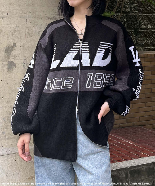 BACK TO THE FIELD(バック トゥー ザ フィールド)の「【MLB】ダブルZIPロゴニットカーデ(ニット/セーター・レディース・ブラック/ブルー・FREE)」の22枚目の写真