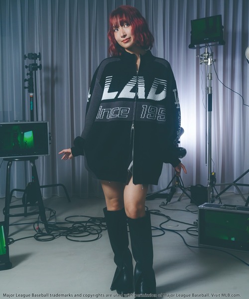 BACK TO THE FIELD(バック トゥー ザ フィールド)の「【MLB】ダブルZIPロゴニットカーデ(ニット/セーター・レディース・ブラック/ブルー・FREE)」の3枚目の写真