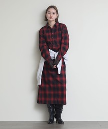 Re Fiina（フィーナ）の「オンブレチェックジャンパースカート（ワンピース）」