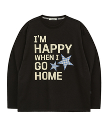 WaiKei | I AM HAPPY ロングスリーブ Tシャツ ブラック(Tシャツ/カットソー)