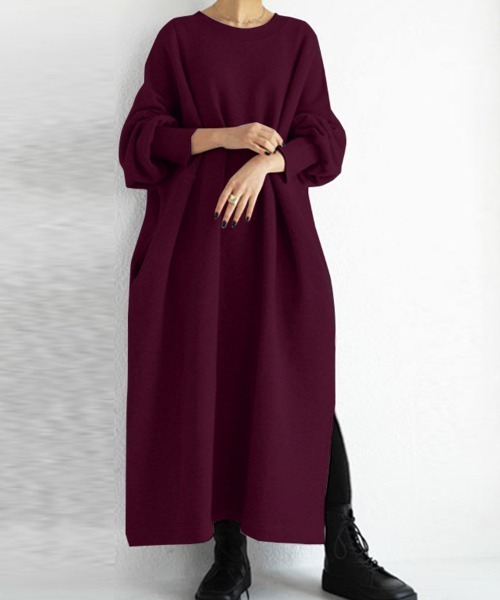 Flugge(フラッジー)の「スウェットロングワンピース(ワンピース・レディース・レッド/グレー/ブラック・LARGE/MEDIUM)」の3枚目の写真