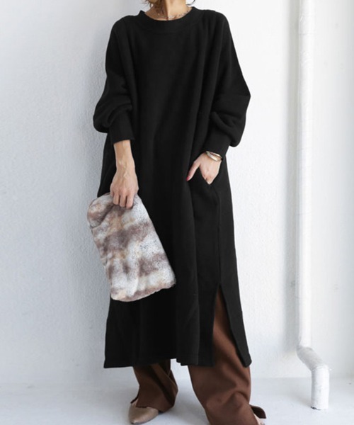 Flugge(フラッジー)の「スウェットロングワンピース(ワンピース・レディース・レッド/グレー/ブラック・LARGE/MEDIUM)」の2枚目の写真