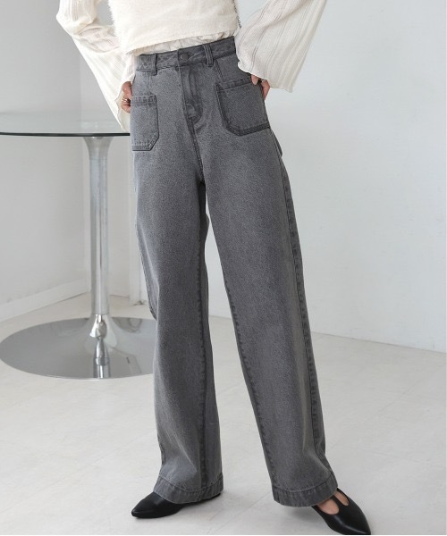 Bab（バブ）の「【S・M・L 展開あり】フロントダブルポケットデニムパンツ（デニムパンツ・レディース・グレー/インディゴブルー・SMALL/MEDIUM/LARGE）」の18枚目の写真