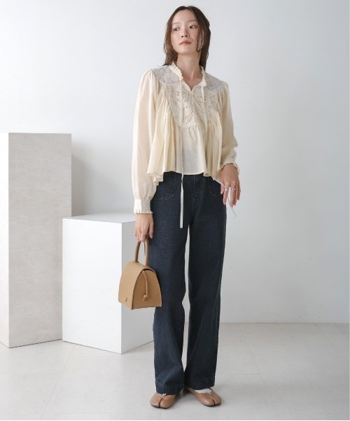 Bab（バブ）の「【S・M・L 展開あり】フロントダブルポケットデニムパンツ（デニムパンツ・レディース・グレー/インディゴブルー・SMALL/MEDIUM/LARGE）」の12枚目の写真