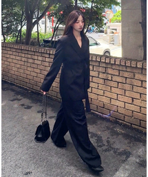 (今シーズン) ロングワイドスラックス (ブラック)