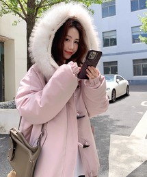 コート」に該当するジャケット/アウター（ピンク/桃色系・フェイク