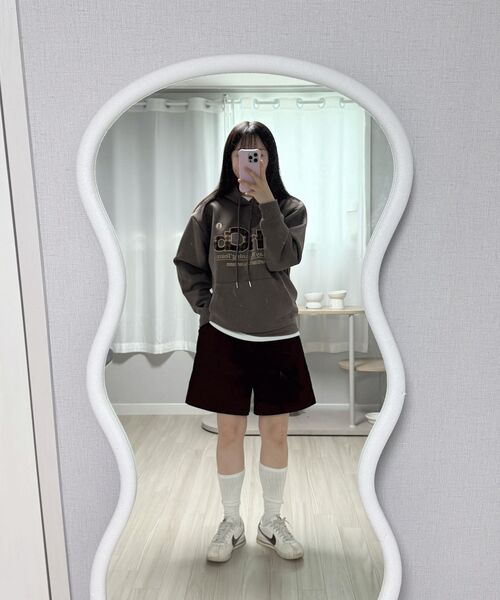 VENHIT（ベンヒット）の「MRT チェックアプリケ フードパーカー_モカムース（パーカー・レディース・アッシュブラウン・MEDIUM/LARGE/X-LARGE/2XL）」の4枚目の写真